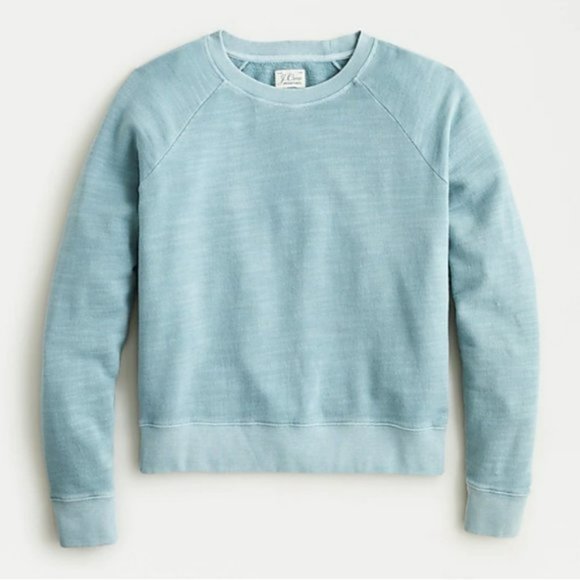 J.Crew Crewneck Pullover in Vintage Cotton Terry, Sounds Blue, M - Picture 1 of 4